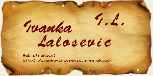 Ivanka Lalošević vizit kartica
